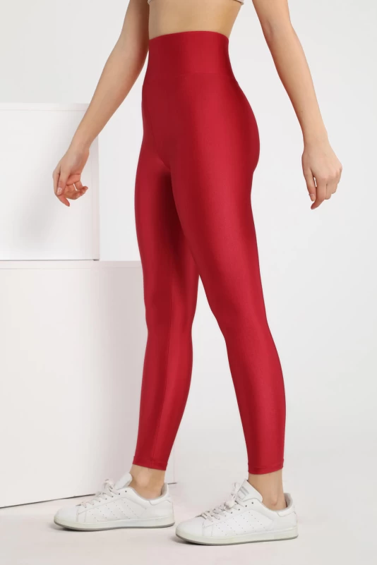 Kırmızı Parlak Disko Tayt