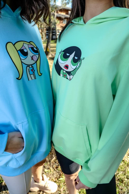 Mavi Bubbles Baskılı Sweatshirt ve Bej Kısa Tayt
