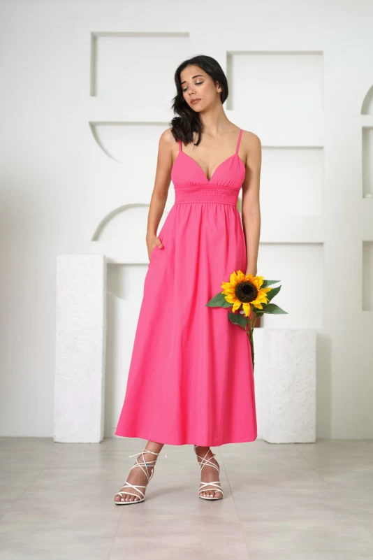 Fuşya Gipeli Elbise