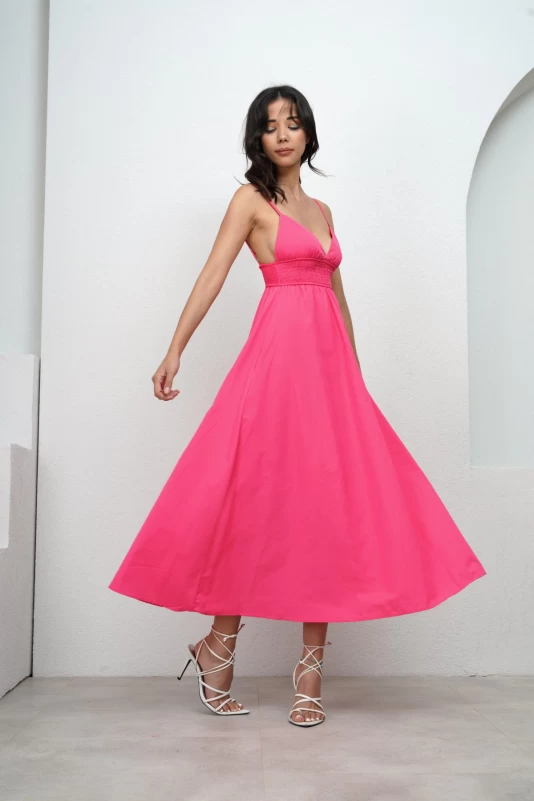 Fuşya Gipeli Elbise