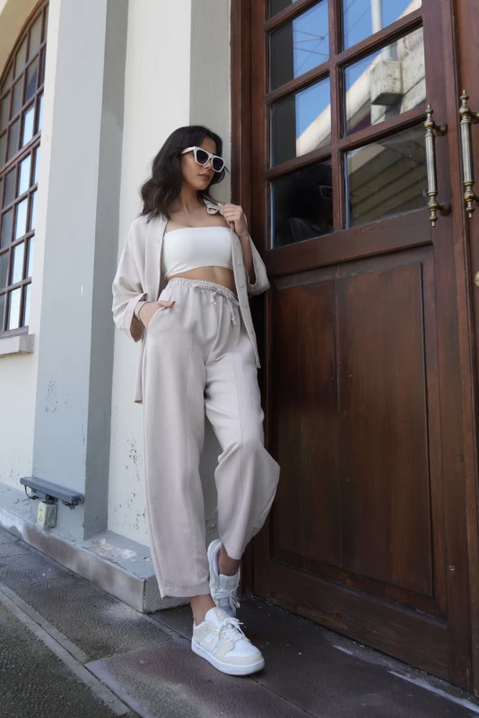 Vizon Şalvar Keten Takım