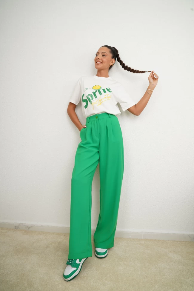 Yeşil Palazzo Pantolon