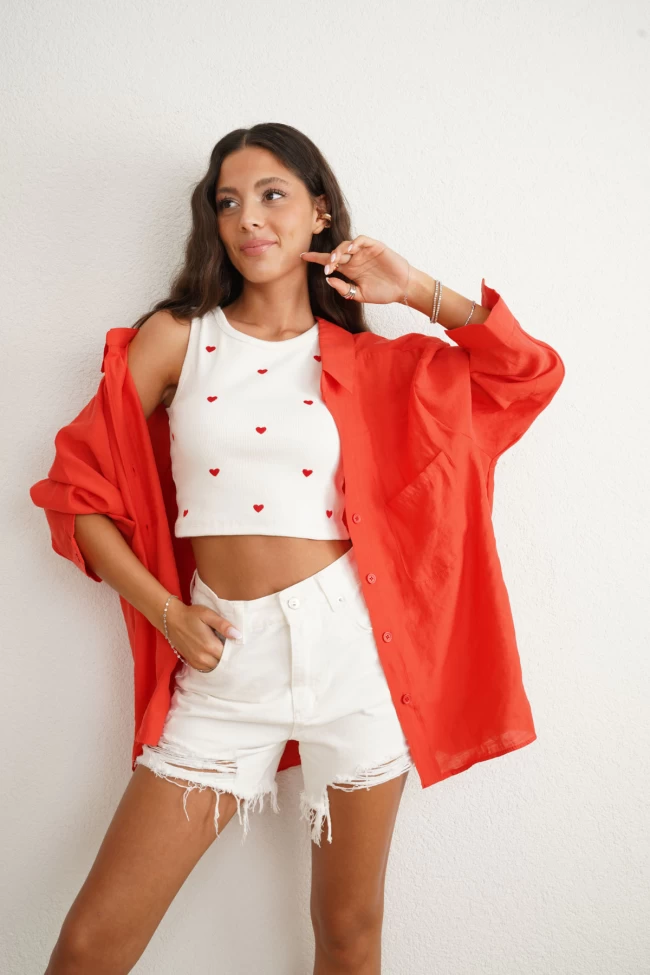 Beyaz ZR Yırtık Jean Şort