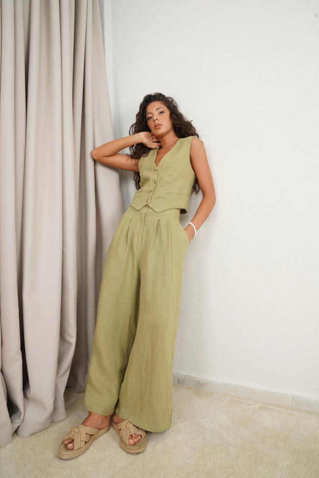 Haki Keten Pantolon, Haki Keten Yelek