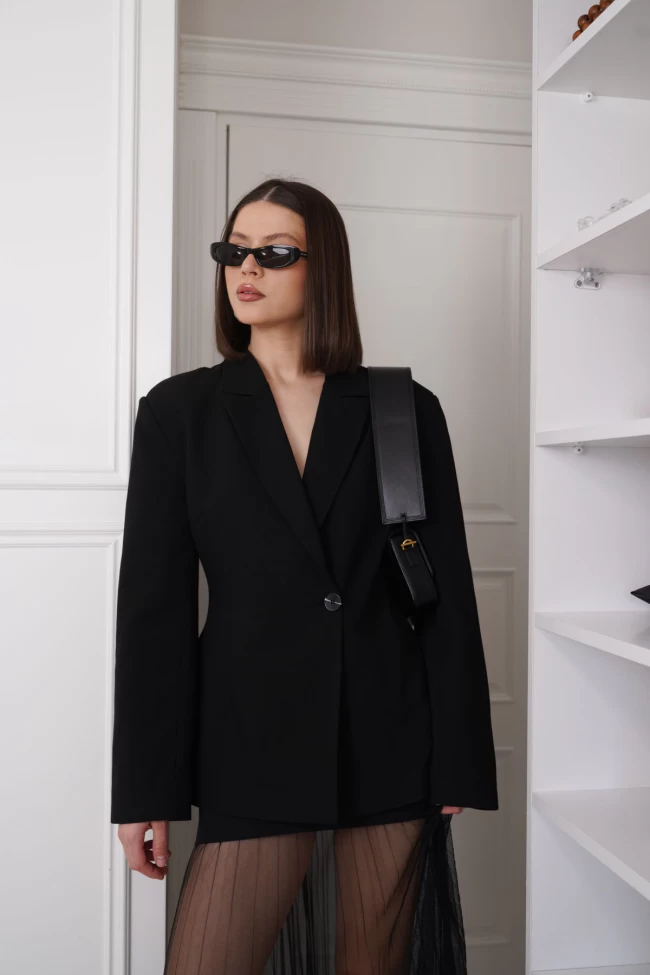 Siyah Vatkalı Ceket