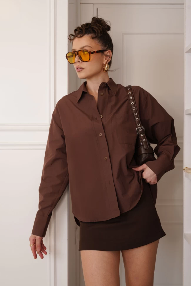 Acı Kahve Poplin Gömlek