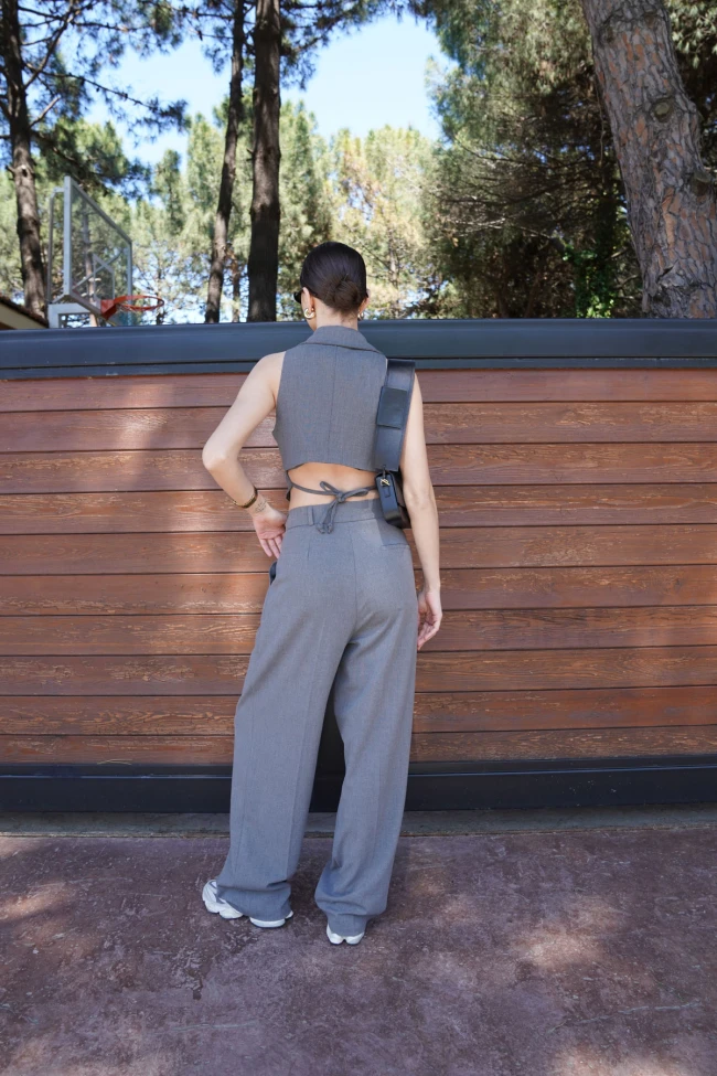 Gri Palazzo Pantolon