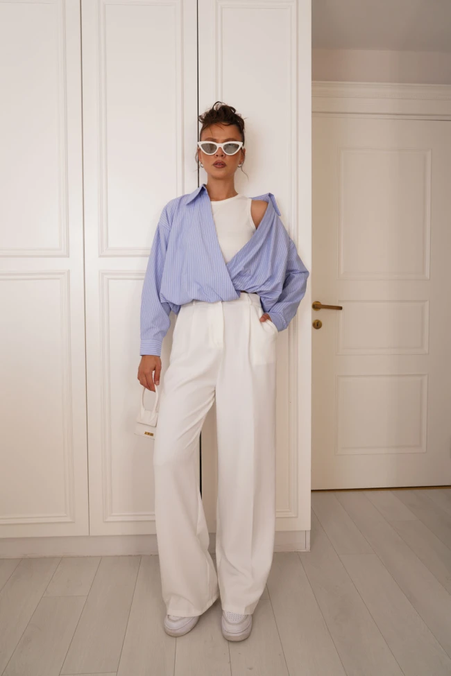 Mavi Kendinden Atletli Bluz