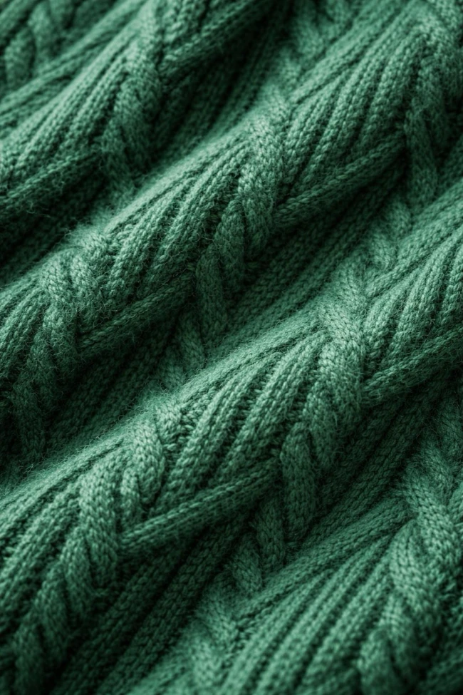 Yeşil Baklava Desen Triko Kazak