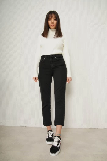 Füme Yüksek Bel Mom Jean