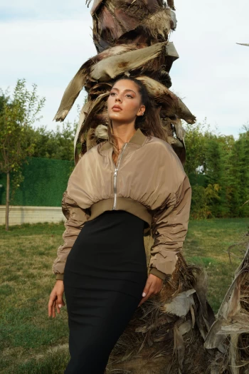 Haki Crop Bomber Ceket