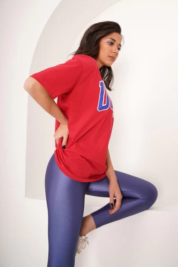 Kırmızı UCLA Baskılı T-Shirt