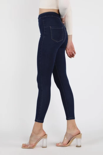 Lacivert Yüksek Bel Kot Pantolon