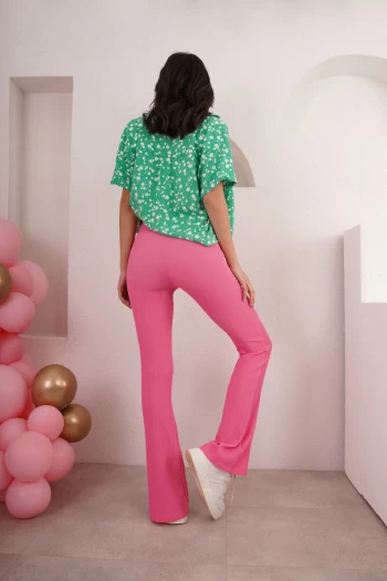 Pembe Beli Lastikli Fitilli Pantolon