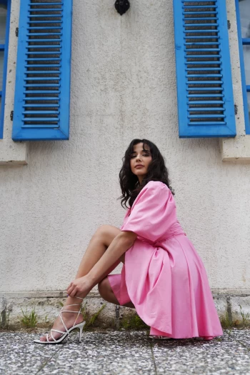 Pembe Balon Kol Elbise