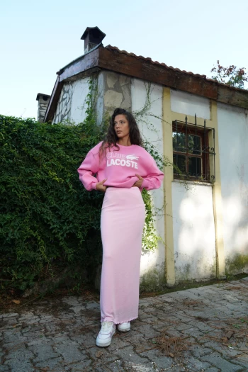 Pembe Beli Lastikli Etek