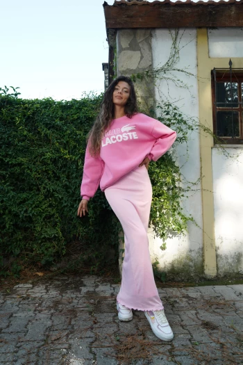 Pembe Oversize Sweatshirt, Pembe Beli Lastikli Etek