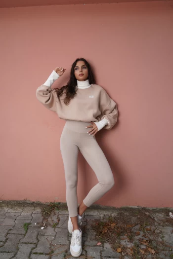 Bej Altı Bağlamalı Sweatshirt, Bej OYS Tay