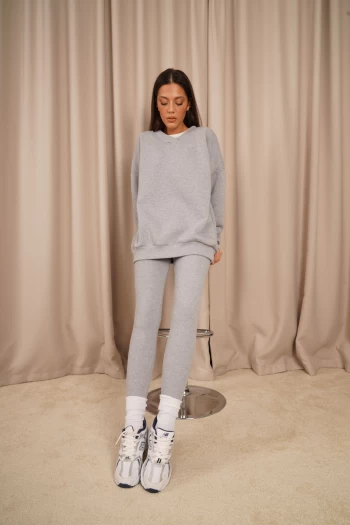 Gri Sweat Tayt Takım