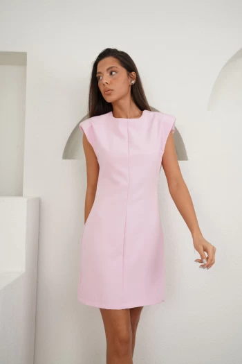 Pembe Vatkalı Elbise