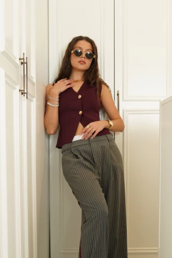 Bordo Zr Model 2 Düğmeli Yelek