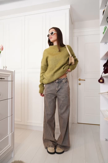 Eskitme Mavi Zr Baggy Jean