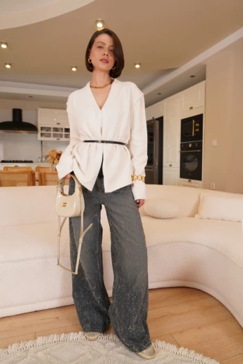 Mavi Orj Model Desenli Baggy Jean