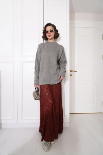 Bordo Dantelli Etek