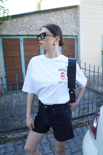Beyaz Orj Marka Sırt Baskılı T-Shirt