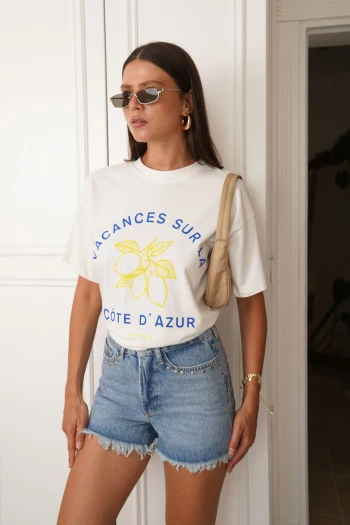 Beyaz Orj Marka Baskılı T-Shirt