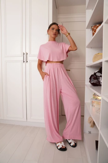 Pembe Modal Kumaş Eşofman Takım