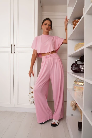 Pembe Modal Kumaş Eşofman Takım