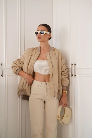 Bej Bomber Ceket