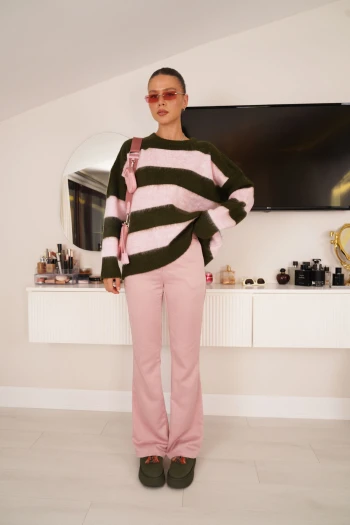 Pembe Orj Marka Saten Pantolon