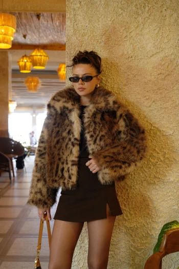 Bej Leopar Desen Kürk