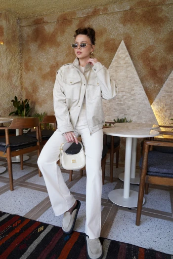 Bej Orj Marka Kesik Paça Palazzo Jean