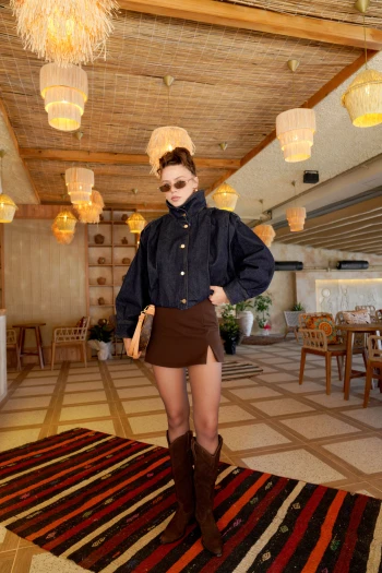 Lacivert Bomber Denim Ceket