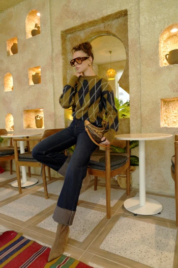 Lacivert Orj Marka Kesik Paça Palazzo Jean