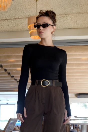 Siyah Orj Marka Parmak Geçirmeli Body