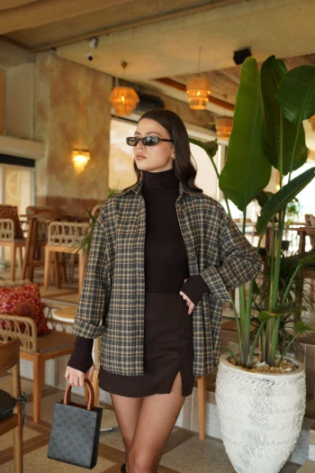 Kahverengi Ekoseli Gömlek