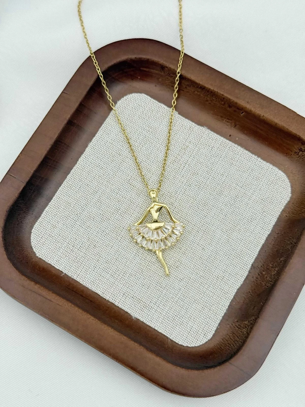 Çelik Balerin Gold Kolye 45 cm