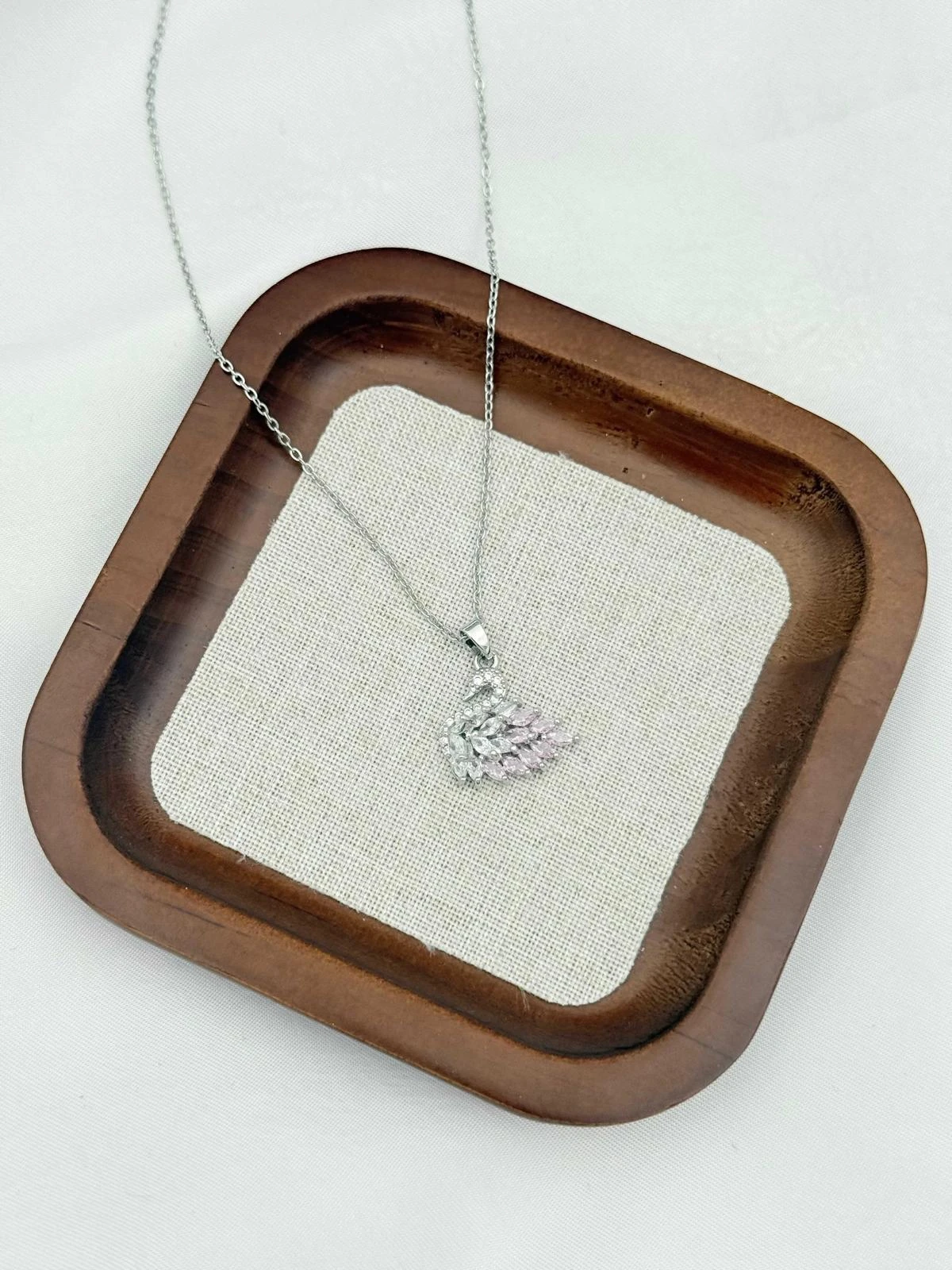 Çelik Silver Kuğu Kolye 45 Cm