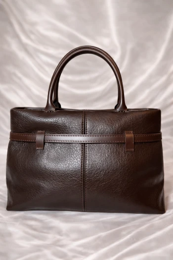 Kahverengi Deri Kemer Detaylı El ve Omuz Çantası