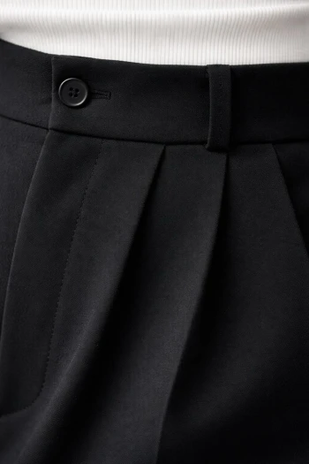 Siyah Palazzo Kumaş Pantolon