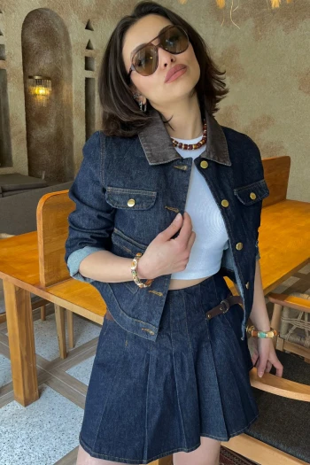 Denim Etek Ceket Takım