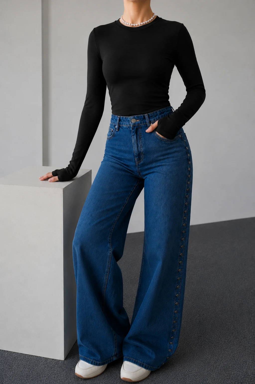 Siyah Orj Marka Parmak Geçirmeli Body