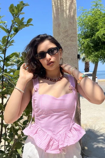 Pembe Fırfırlı Korse Büstiyer
